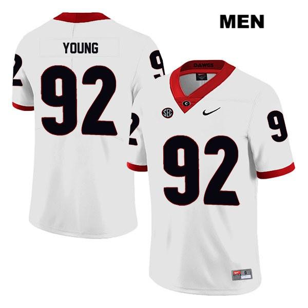 Georgia Bulldogs Men's Justin Young #92 NCAA Legend Authentic White Nike Stitched College Football Jersey PHY2456FS